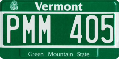 VT license plate PMM405