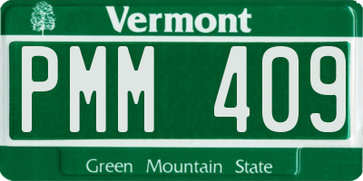 VT license plate PMM409