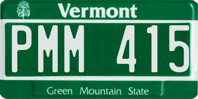 VT license plate PMM415