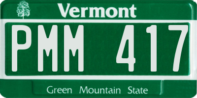 VT license plate PMM417