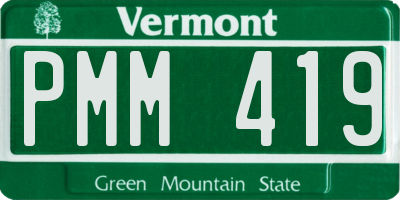 VT license plate PMM419