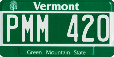 VT license plate PMM420