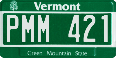VT license plate PMM421