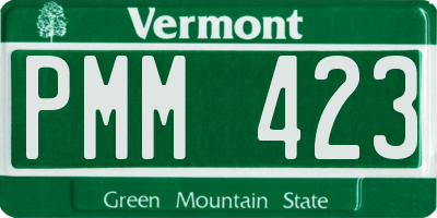 VT license plate PMM423