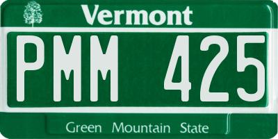 VT license plate PMM425