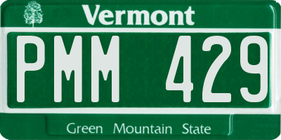 VT license plate PMM429