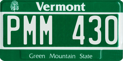 VT license plate PMM430