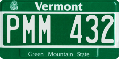VT license plate PMM432