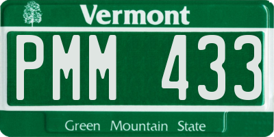 VT license plate PMM433