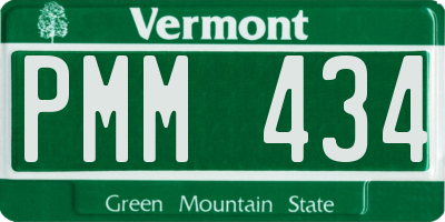 VT license plate PMM434