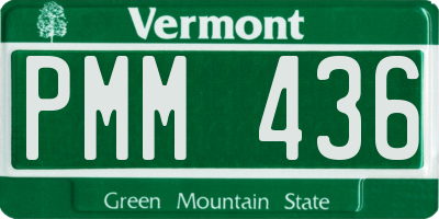 VT license plate PMM436