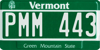 VT license plate PMM443