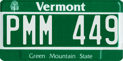 VT license plate PMM449