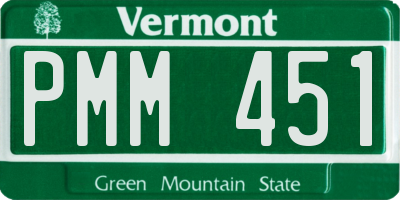 VT license plate PMM451