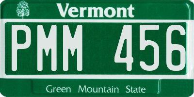 VT license plate PMM456