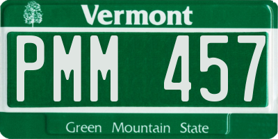 VT license plate PMM457