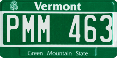 VT license plate PMM463