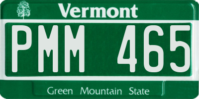 VT license plate PMM465