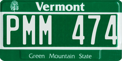 VT license plate PMM474