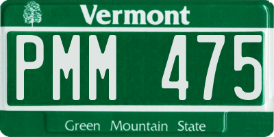 VT license plate PMM475