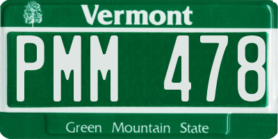 VT license plate PMM478