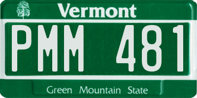 VT license plate PMM481