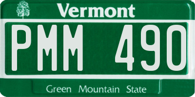 VT license plate PMM490