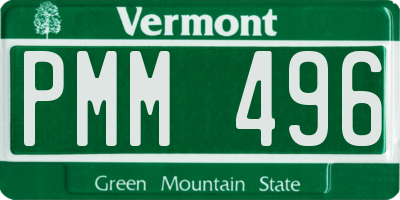 VT license plate PMM496