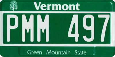 VT license plate PMM497