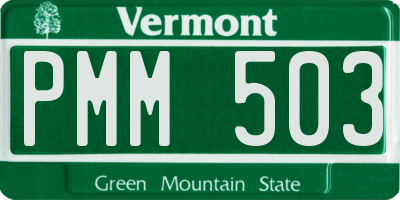 VT license plate PMM503