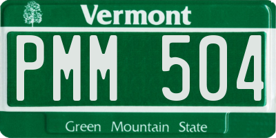 VT license plate PMM504