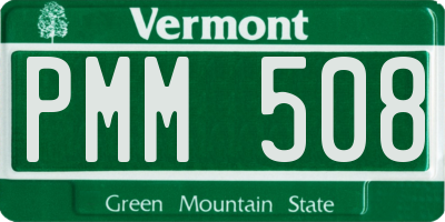 VT license plate PMM508