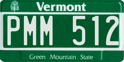 VT license plate PMM512
