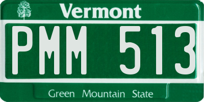 VT license plate PMM513