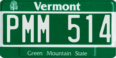 VT license plate PMM514