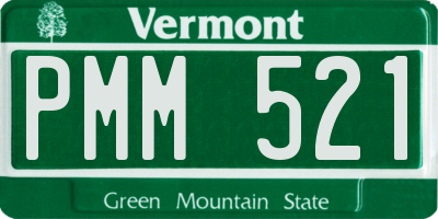VT license plate PMM521