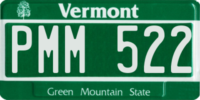 VT license plate PMM522