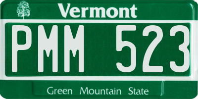 VT license plate PMM523