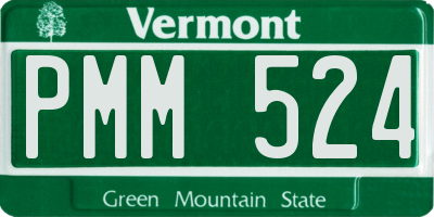 VT license plate PMM524