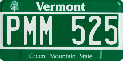 VT license plate PMM525