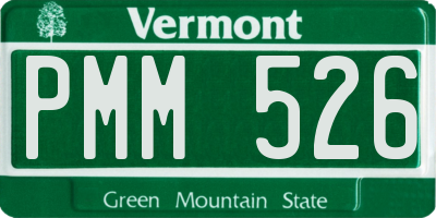 VT license plate PMM526
