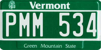 VT license plate PMM534