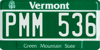 VT license plate PMM536