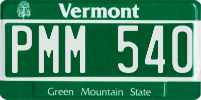 VT license plate PMM540