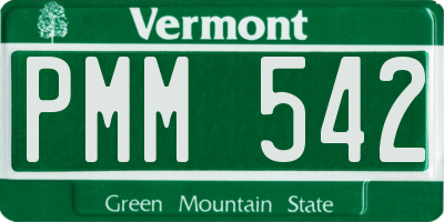VT license plate PMM542
