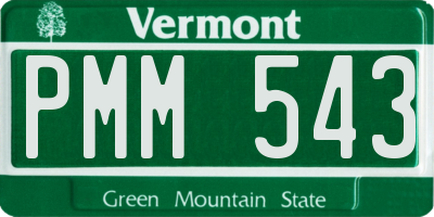 VT license plate PMM543