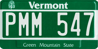 VT license plate PMM547