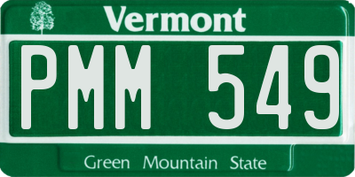 VT license plate PMM549
