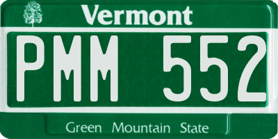 VT license plate PMM552