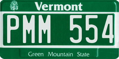 VT license plate PMM554